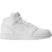 Nike Air Jordan 1 Mid GS boys\'s Children\'s Mid Boots in White