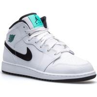 Nike Air Jordan 1 Mid BG boys\'s Children\'s Shoes (High-top Trainers) in White
