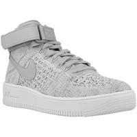 Nike AF1 Ultra Flyknit Mid G girls\'s Children\'s Shoes (High-top Trainers) in Grey