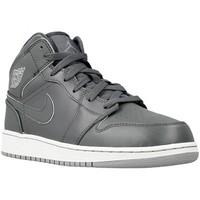 Nike Air Jordan 1 Mid BG boys\'s Children\'s Shoes (High-top Trainers) in Grey