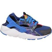 nike huarache run print gs boyss childrens shoes trainers in blue