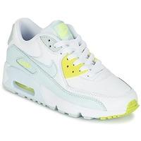 Nike AIR MAX 90 LEATHER GRADE SCHOOL girls\'s Children\'s Shoes (Trainers) in white
