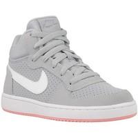 nike court borough mid girlss childrens shoes high top trainers in gre ...