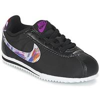Nike CORTEZ NYLON PRINT CADET girls\'s Children\'s Shoes (Trainers) in black