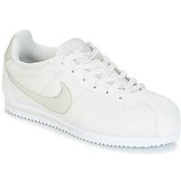 nike cortez leather se junior girlss childrens shoes trainers in beige