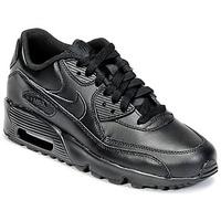 Nike AIR MAX 90 LEATHER GRADE SCHOOL boys\'s Children\'s Shoes (Trainers) in black