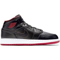 Nike Air Jordan 1 Mid BG boys\'s Children\'s Shoes (High-top Trainers) in Black