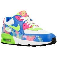 Nike Air Max 90 Print Mesh GS girls\'s Children\'s Shoes (Trainers) in Blue