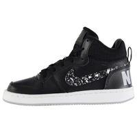 nike court borough mid print trainers junior boys