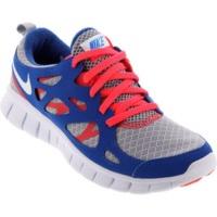 Nike Free Run 2.0 GS wolf grey/white/laser crimson/military blue