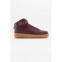 Nike Air Force 1 Mid LV8 Burgundy Trainers, MAROON