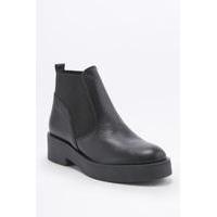 nicola black leather chelsea ankle boots black