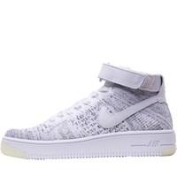 nike womens air force 1 flyknit trainers whiteblack