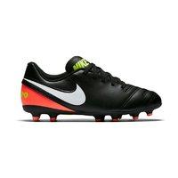 Nike Jr. Tiempo Rio III (FG) Firm-Ground Football Boot - BLACK/WHITE-HYPER ORANGE-VOLT