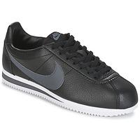 nike classic cortez leather mens shoes trainers in black
