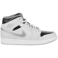 nike air jordan 1 mid mens shoes high top trainers in silver