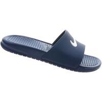 nike benassi shower slide mens mules casual shoes in white