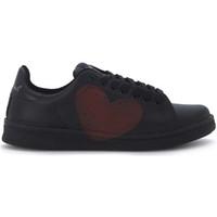 Nira Rubens Daiquiri Sneaker in black leather with red heart women\'s Shoes (Trainers) in black