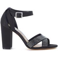 Nina New York Sandalo in raso nero e microcristalli women\'s Sandals in black