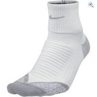 nike elite running cushion quarter socks size 8 95 colour white grey