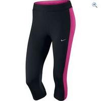 Nike Women\'s Dri-FIT Essential Running Capris - Size: S - Colour: BLK-VIVID PINK