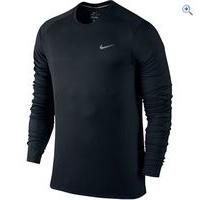 nike mens dri fit miler ls tee size m colour blk blk silv