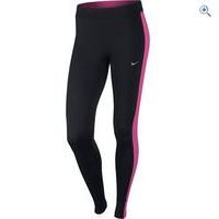 nike womens dri fit essentials running tights size l colour black pink