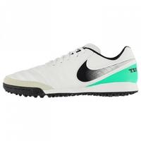 Nike Tiempo Genio Leather Mens Astro Turf Trainers (White-Green)