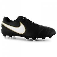 nike tiempo rio fg mens football boots black white