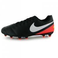 Nike Tiempo Rio III FG Mens Football Boots (Black-Orange)