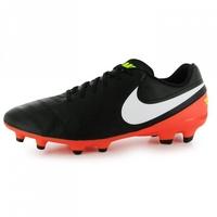 Nike Tiempo Genio FG Mens Football Boots (Black-Orange)