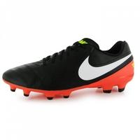 nike tiempo genio fg mens football boots black orange