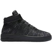 Nike W AF1 Flyknit women\'s Shoes (High-top Trainers) in Black