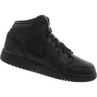nike air jordan 1 mid bg womens shoes high top trainers in black