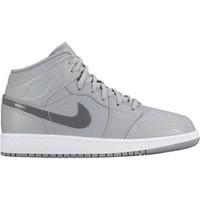 Nike Air Jordan 1 Mid BG women\'s Shoes (High-top Trainers) in Silver