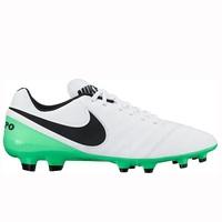 Nike Tiempo Genio II Leather Firm Ground Football Boots - White/Black/, Black