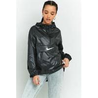 nike swoosh black half zip windbreaker black