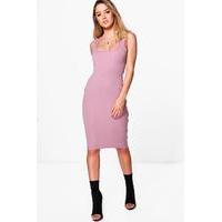 nina zip side bodycon midi dress mauve