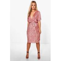 nicole pleated wrap front dress rose