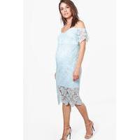 nia corded lace cold shoulder dress sky