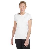 Nike Women\'s Miler Short Sleeve Crew Baselayer, White