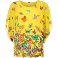 Nila Chiffon Lined Butterfly Top - Yellow