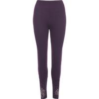 nita foil print full length leggings purple