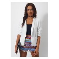 Nila White Boxy Boyfriend Jacket