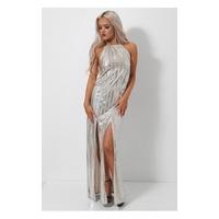 Nia Champagne Split Front Maxi Dress