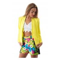 Nila Yellow Boxy Boyfriend Jacket