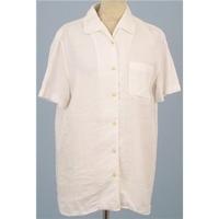 nicole farhi size 10 white short sleeved linen shirt