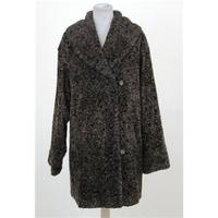 niedieck jolipel size 10 brown black faux astrakhan coat