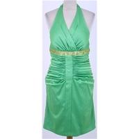 nicole size 14 lime green halter neck dress