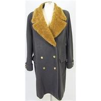 Nicole Farhi Grey & Brown Double Breasted Winter Coat Size 12